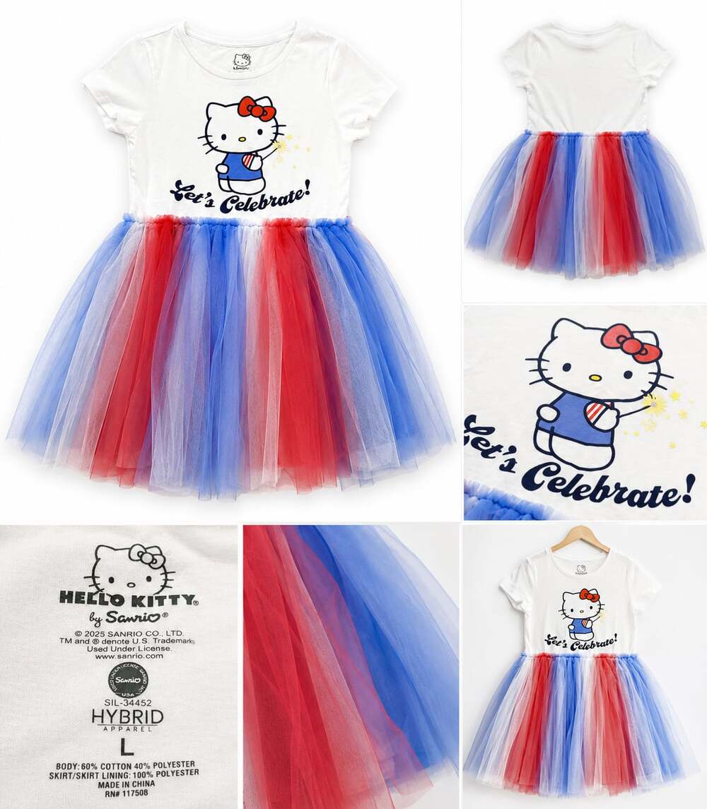 Hello Kitty Let's Celebrate Patriotic Tulle Tutu Dress